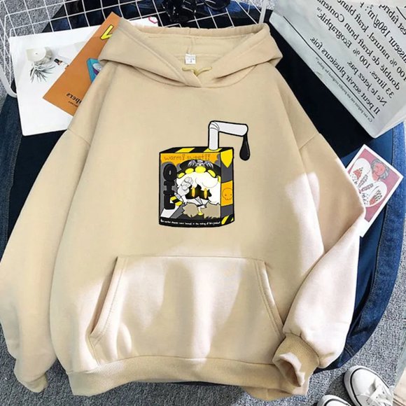 Unisex Hoodie MURDER DRONES Drink Milk, Long Sleeve Casual,All Season Sweatshirt - Picture 1 of 10